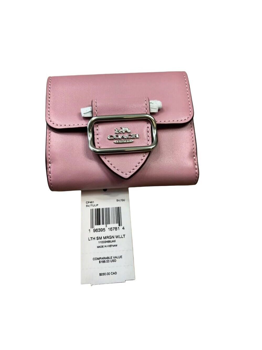 COACH LEATHER MORGAN WALLET IN SILVER/TULIP - Picture 4 of 4